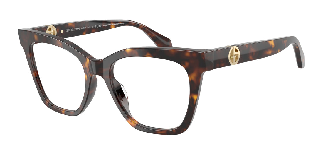 Prescription glasses giorgio armani ar7286u 5879 havana cat eye femenino size 52mm - Main view