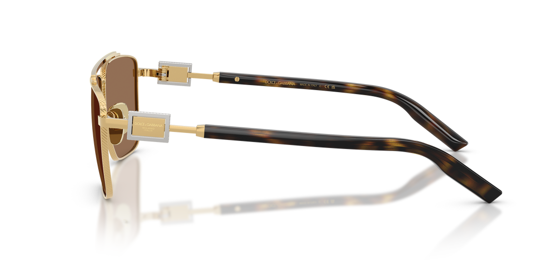 Óculos de sol dolce & gabbana dg2336 02/73 dorado square masculino tamanho 59mm - Vista de detalhe