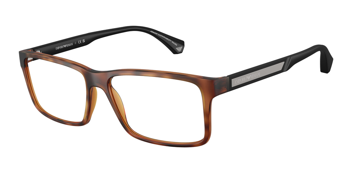 Occhiali da vista emporio armani ea3038 5002 havana rectangular masculino taglia 56mm - Vista principale