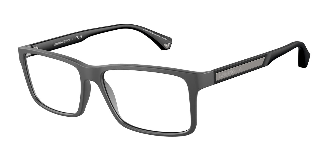 Occhiali da vista emporio armani ea3038 5126 gris rectangular masculina taglia 56mm - Vista principale
