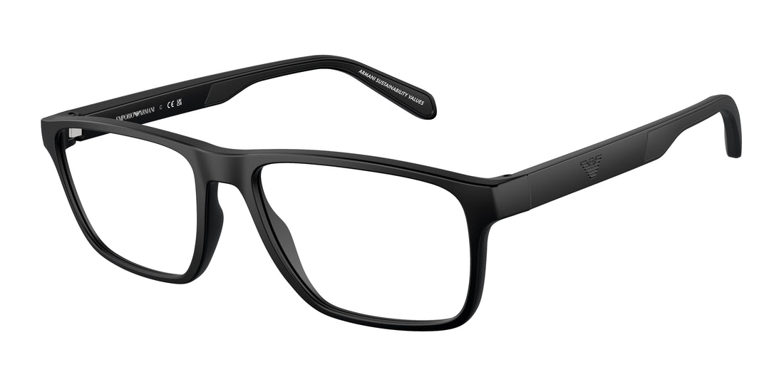 Lunettes de vue emporio armani ea3233 5001 negro rectangular masculino taille 56mm - Vue principale