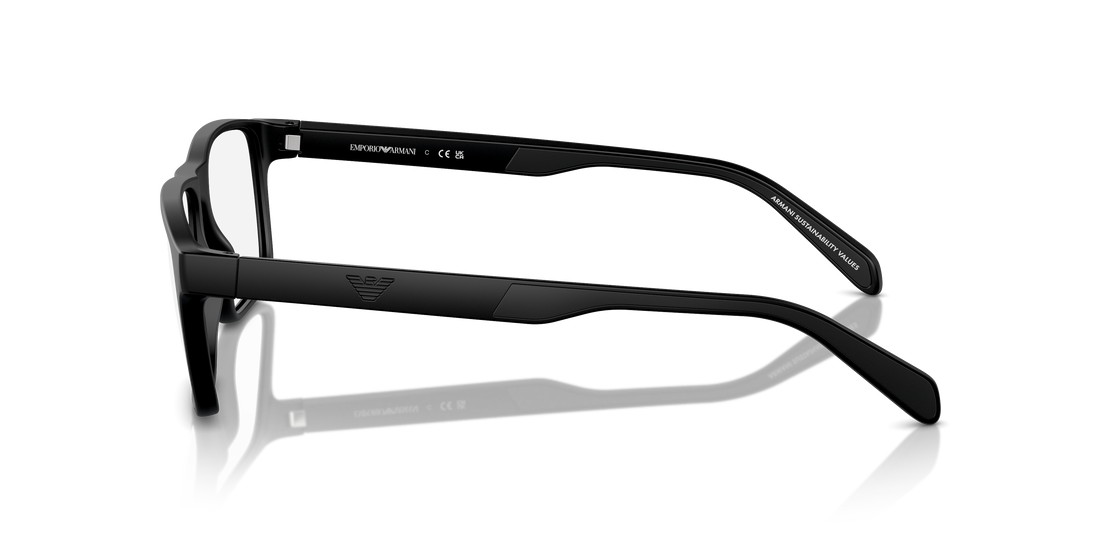 Lunettes de vue emporio armani ea3233 5001 negro rectangular masculino taille 56mm - Vue détaillée