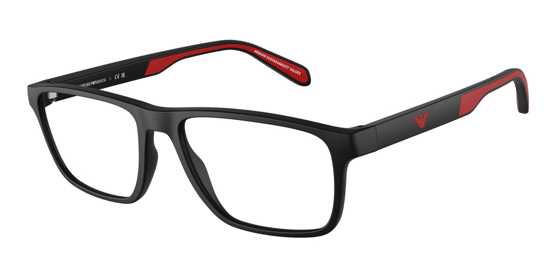 Occhiali da vista emporio armani ea3233 5997 negro rectangular masculino taglia 56mm - Vista principale