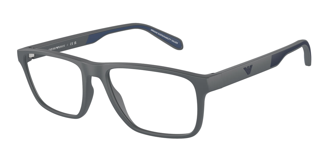 Lunettes de vue emporio armani ea3233 6103 gris rectangular masculino taille 56mm - Vue principale