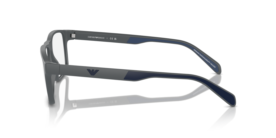 Lunettes de vue emporio armani ea3233 6103 gris rectangular masculino taille 56mm - Vue détaillée