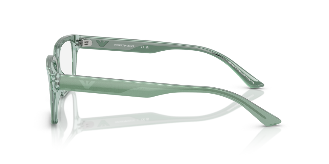 Occhiali da vista emporio armani ea3244 6176 verde rectangular masculino taglia 55mm - Vista dettagliata