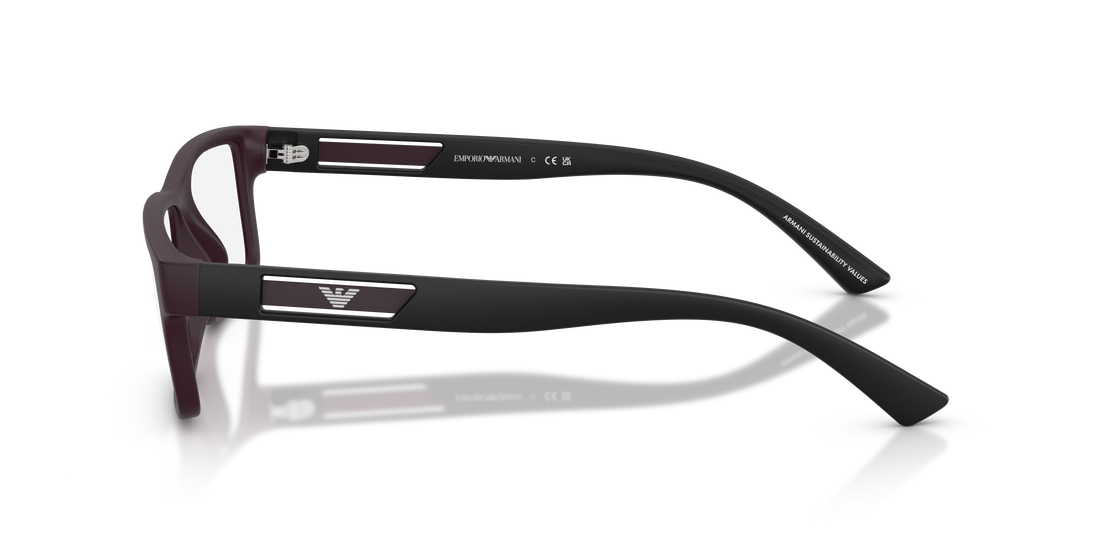 Occhiali da vista emporio armani ea3278 6371 violeta rectangular masculino taglia 55mm - Vista dettagliata