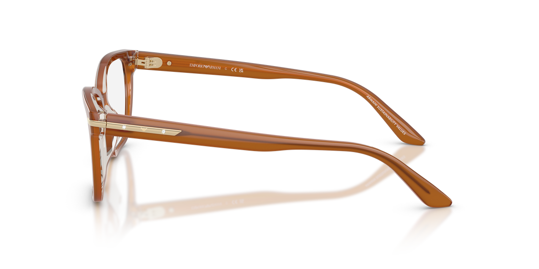 Occhiali da vista emporio armani ea3282bu 6376 marron cat eye femenino taglia 52mm - Vista dettagliata