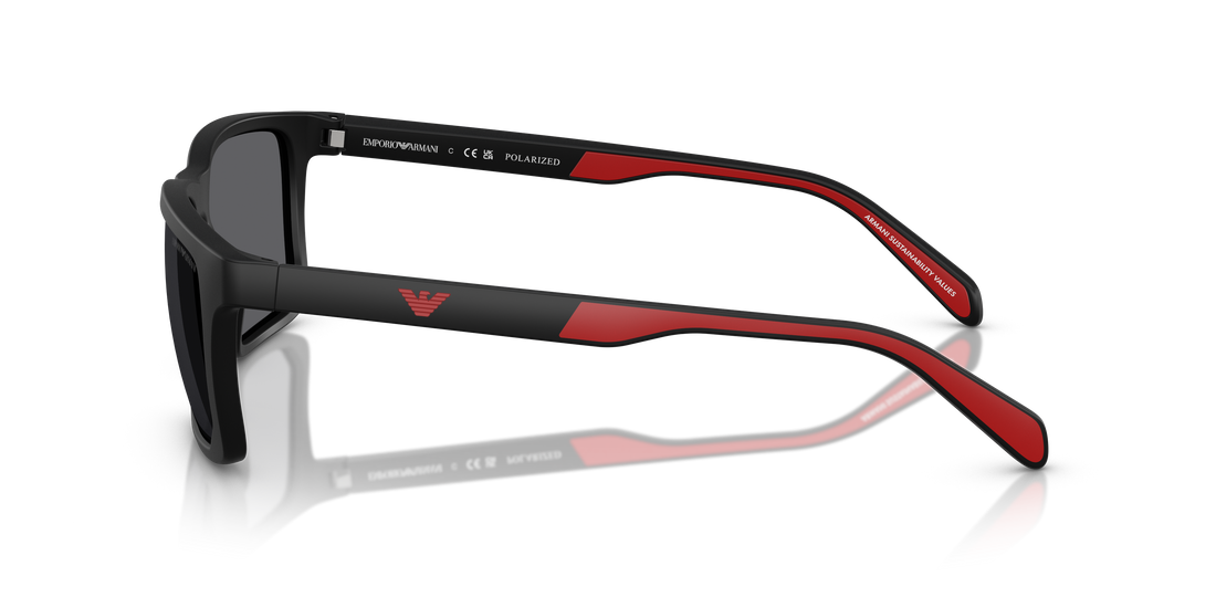 Lunettes de soleil emporio armani ea4219 5001t3 negro rectangular masculino taille 57mm - Vue détaillée