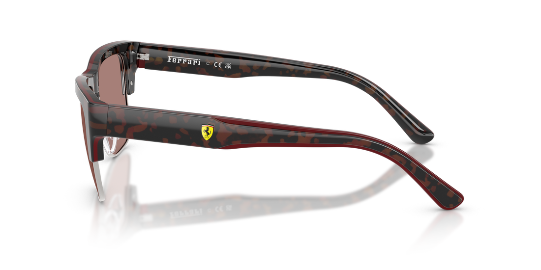 Óculos de sol ferrari scuderia fz6026 760/73 havana square masculino tamanho 55mm - Vista de detalhe