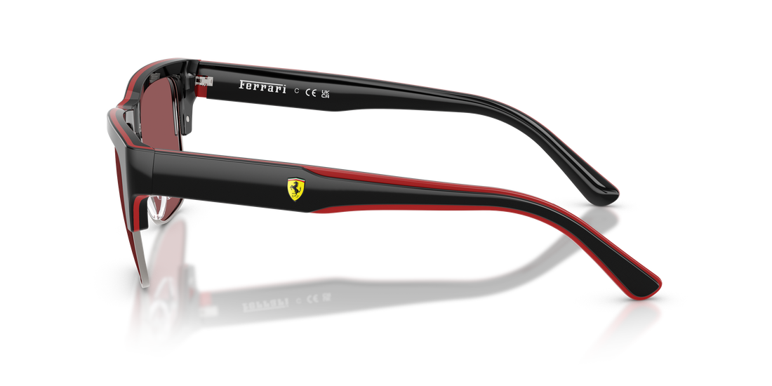 Óculos de sol ferrari scuderia fz6026 761/1e negro square masculino tamanho 55mm - Vista de detalhe