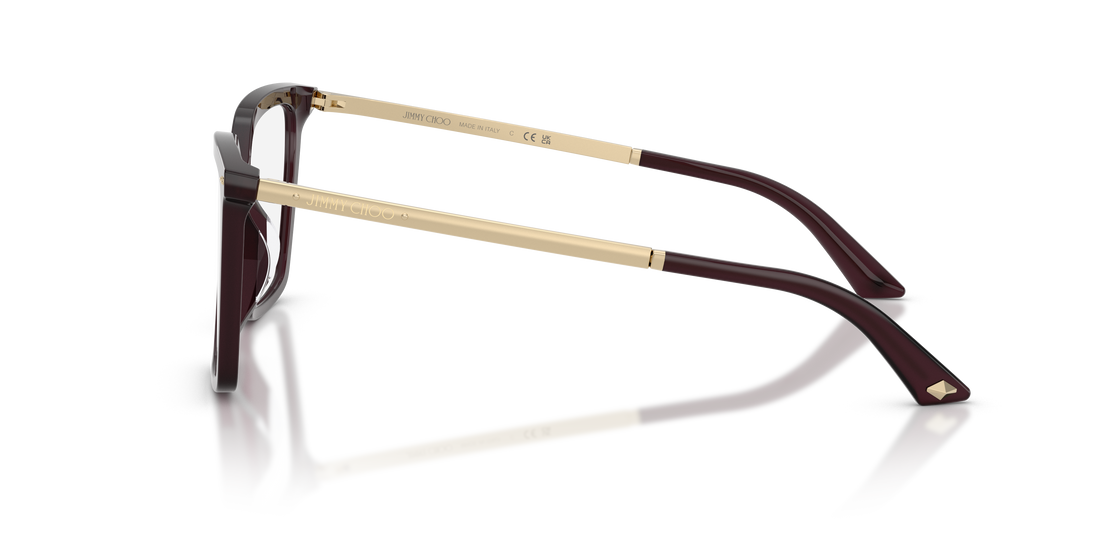 Prescription glasses jimmy choo jc3054u 5086 violeta cat eye femenino size 54mm - Detailed view