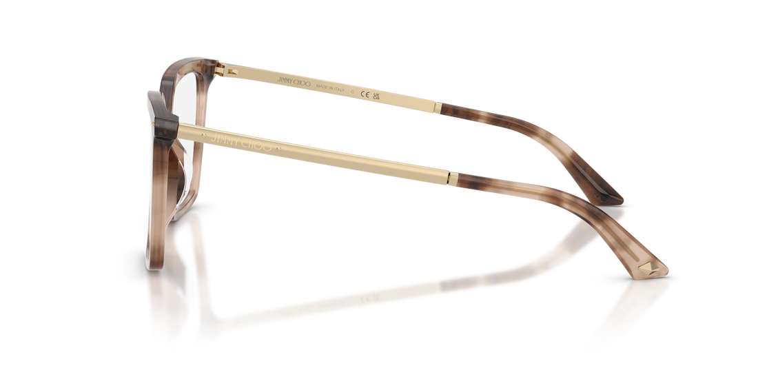 Prescription glasses jimmy choo jc3054u 5097 havana cat eye femenino size 52mm - Detailed view