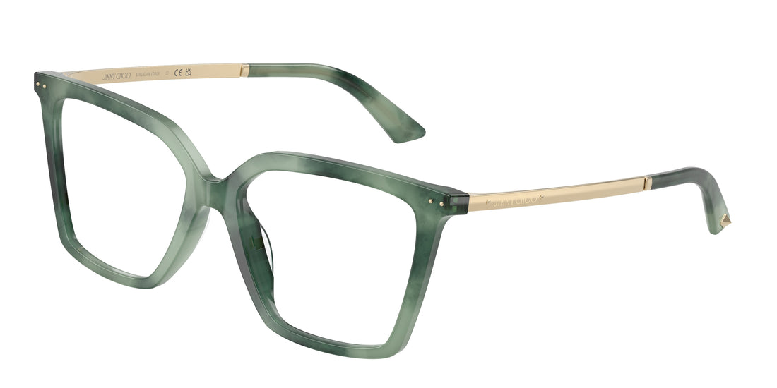 Prescription glasses jimmy choo jc3054u 5099 verde cat eye femenino size 52mm - Main view