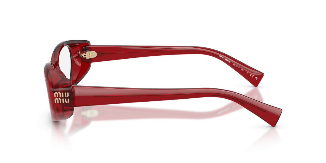 Gafas graduadas miu miu mu 03zv 25m1o1 rojo oval femenino talla 55mm - Vista de detalle