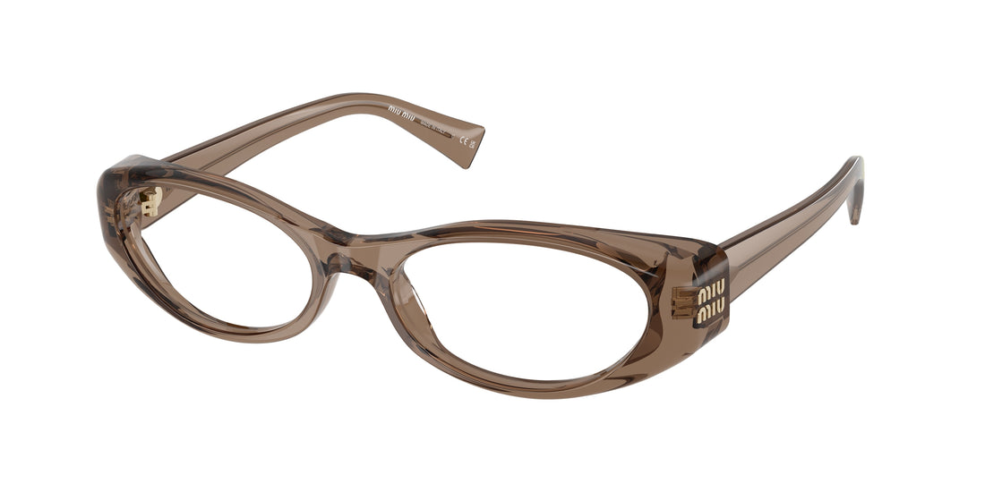 Gafas graduadas miu miu mu 03zv 26m1o1 marron oval femenino talla 55mm - Vista principal