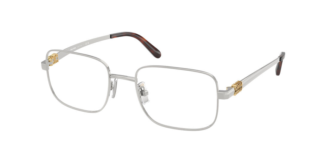 Gafas graduadas miu miu mu 51zv 1bc1o1 plateado rectangular femenino talla 50mm - Vista principal