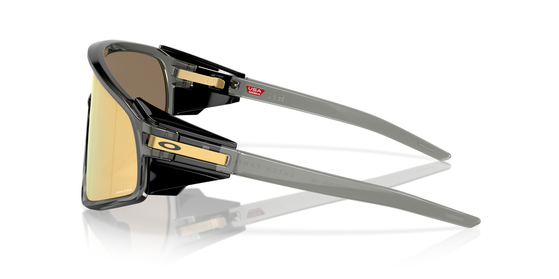Óculos de sol oakley oo9404 latch panel 940405 gris mask unisex tamanho 35mm - Vista de detalhe