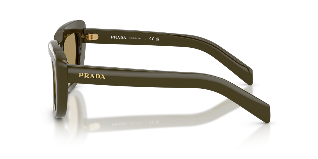 Occhiali da sole prada pr d07s 26j70g verde rectangular femenino taglia 53mm - Vista dettagliata