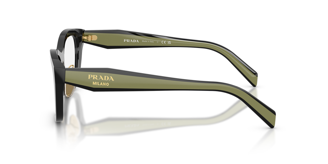 Gafas graduadas prada pr d11vd 03k1o1 negro irregular femenino talla 53mm - Vista de detalle