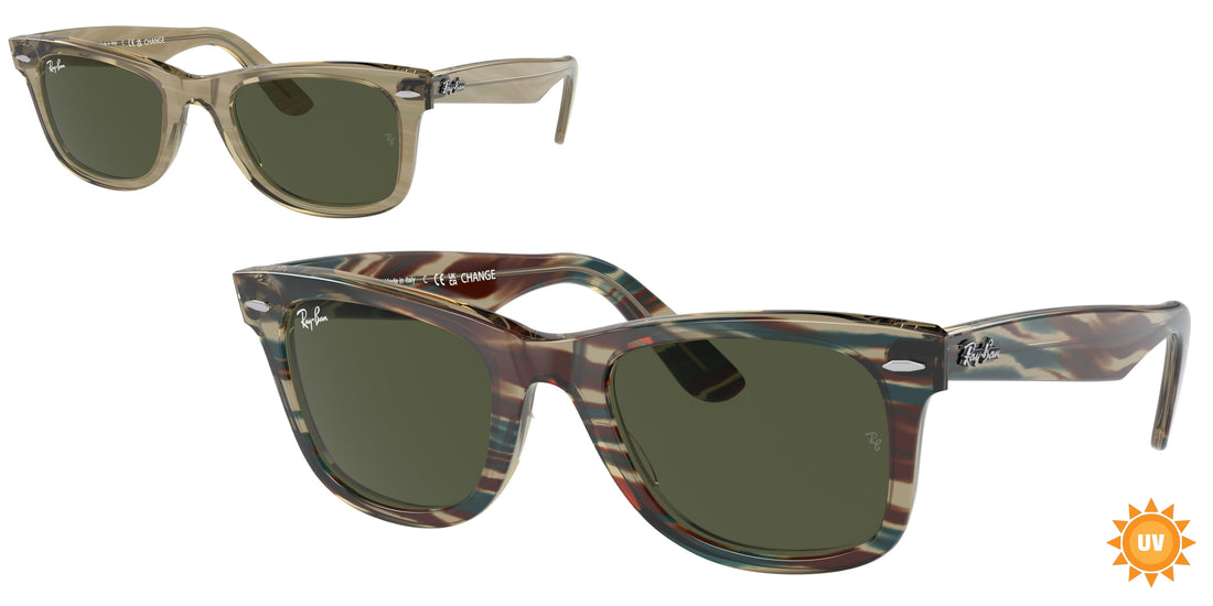 Lunettes de soleil ray-ban rb2140 wayfarer 138731 gris square unisexe taille 50mm - Vue principale