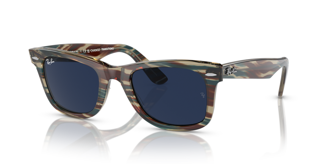 Lunettes de soleil ray-ban rb2140 wayfarer 1387gg gris square unisexe taille 50mm - Vue détaillée