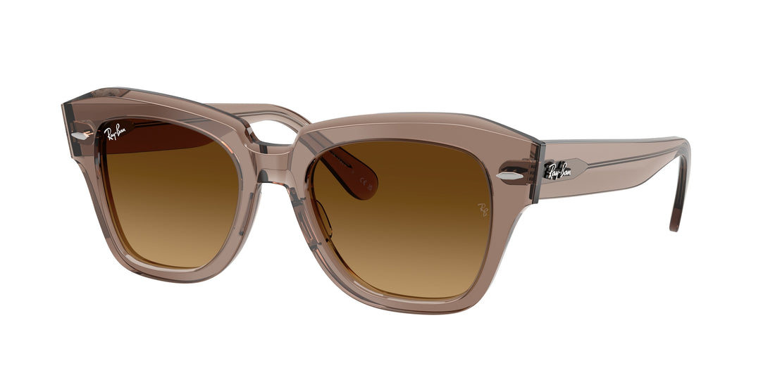 Lunettes de soleil ray-ban rb2186 state street 682785 marron square unisex taille 49mm - Vue principale