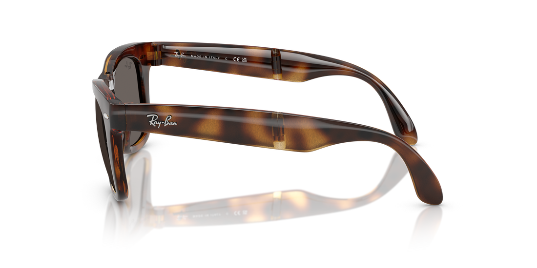 Occhiali da sole ray-ban rb4105 folding wayfarer 710/b1 havana square masculina taglia 50mm - Vista dettagliata