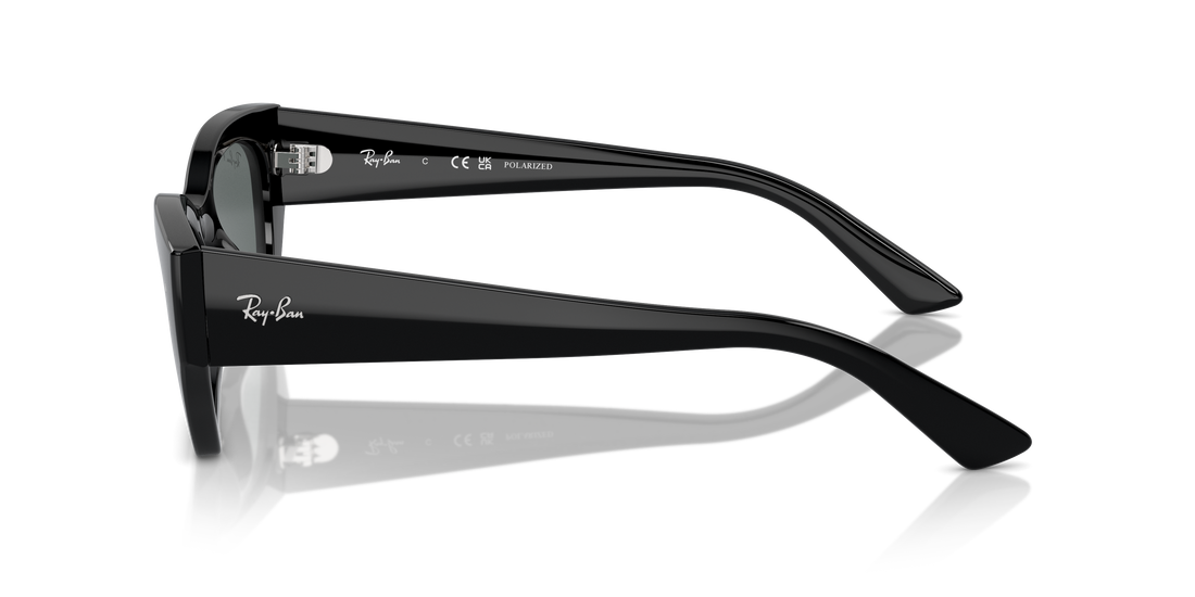 Óculos de sol ray-ban rb4430 zena 667781 negro unisex tamanho 49mm - Vista de detalhe