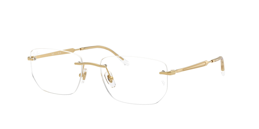 Prescription glasses ray-ban rx3768v 2500 dorado irregular unisex size 54mm - Main view