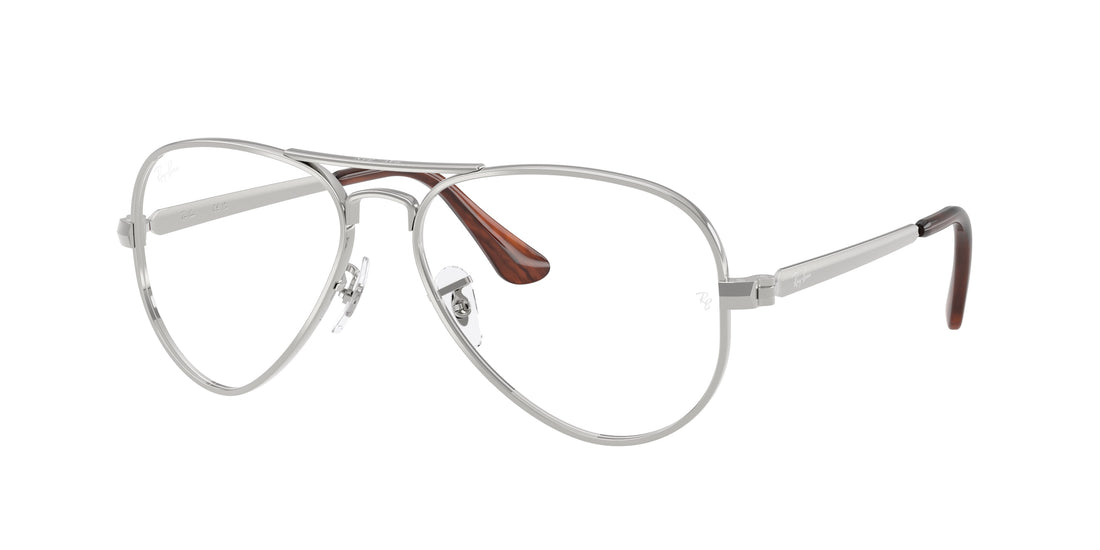 Prescription glasses ray-ban rx3925v aviator max 2501 plateado pilot unisex size 58mm - Main view