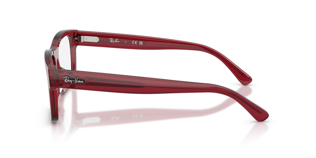 Prescription glasses ray-ban rx5435 8512 rojo rectangular unisex size 56mm - Detailed view