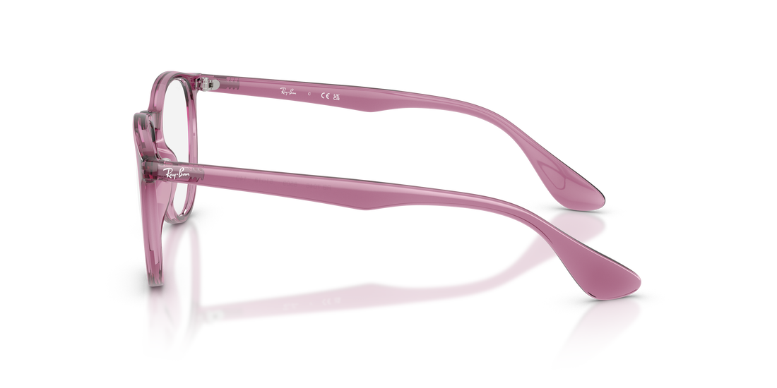Óculos graduados ray-ban rx7046 erika 8509 violeta round femenino tamanho 51mm - Vista de detalhe