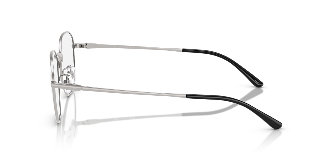 Óculos graduados ray-ban rx8777d 1002 plateado irregular unisex tamanho 53mm - Vista de detalhe