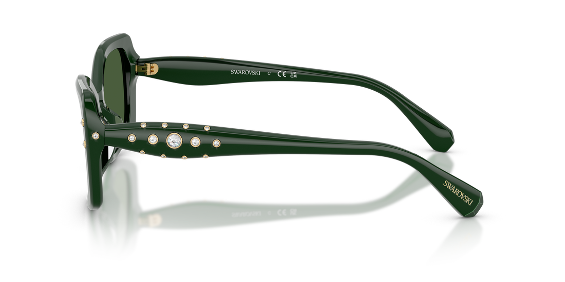 Occhiali da sole swarovski sk6058u 102671 verde pillow femenino taglia 54mm - Vista dettagliata