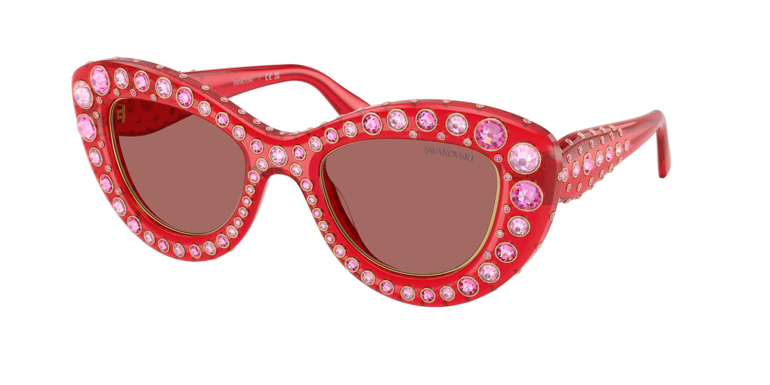 Occhiali da sole swarovski sk6060 110369 rojo cat eye femenino taglia 49mm - Vista principale