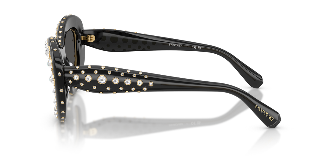 Occhiali da sole swarovski sk6060 110487 gris cat eye femenino taglia 49mm - Vista dettagliata