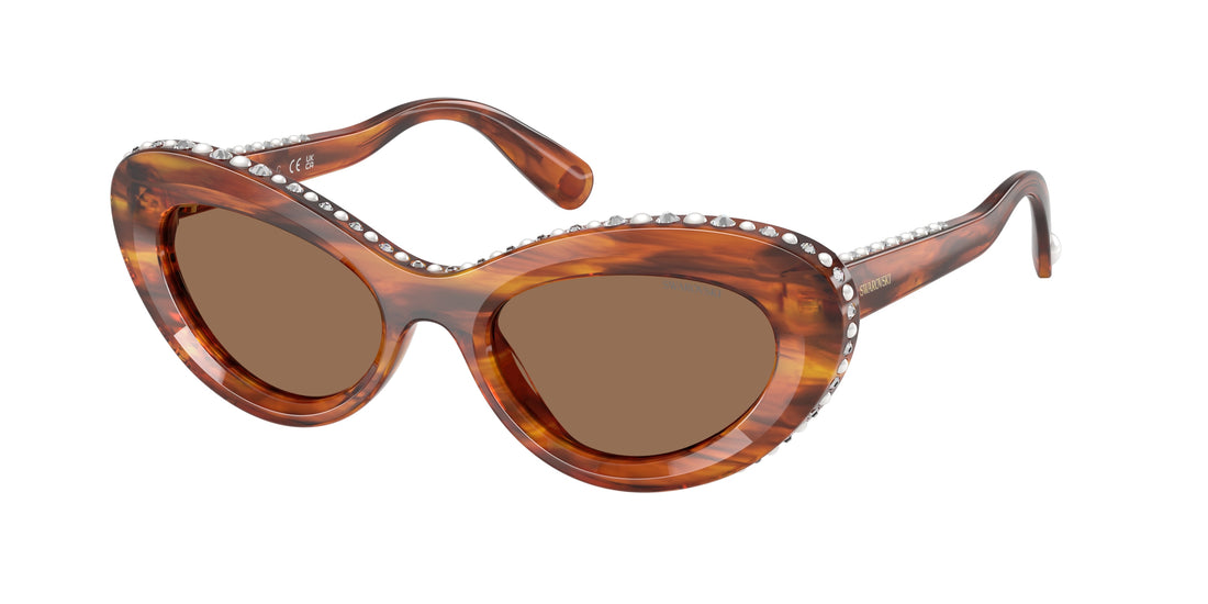 Occhiali da sole swarovski sk6061u 109173 marron cat eye femenino taglia 51mm - Vista principale