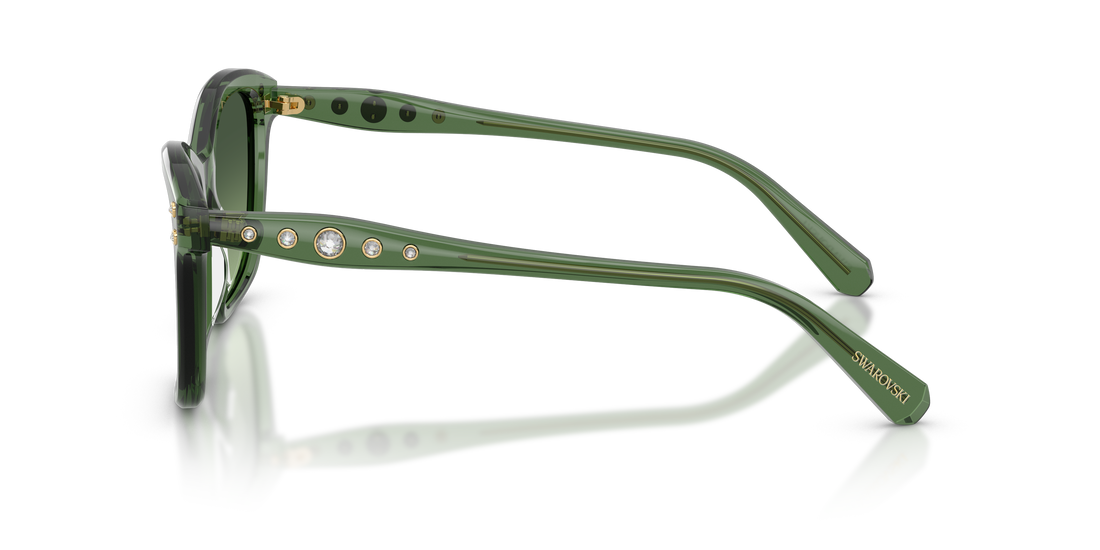 Occhiali da sole swarovski sk6063 10852a verde square femenino taglia 54mm - Vista dettagliata