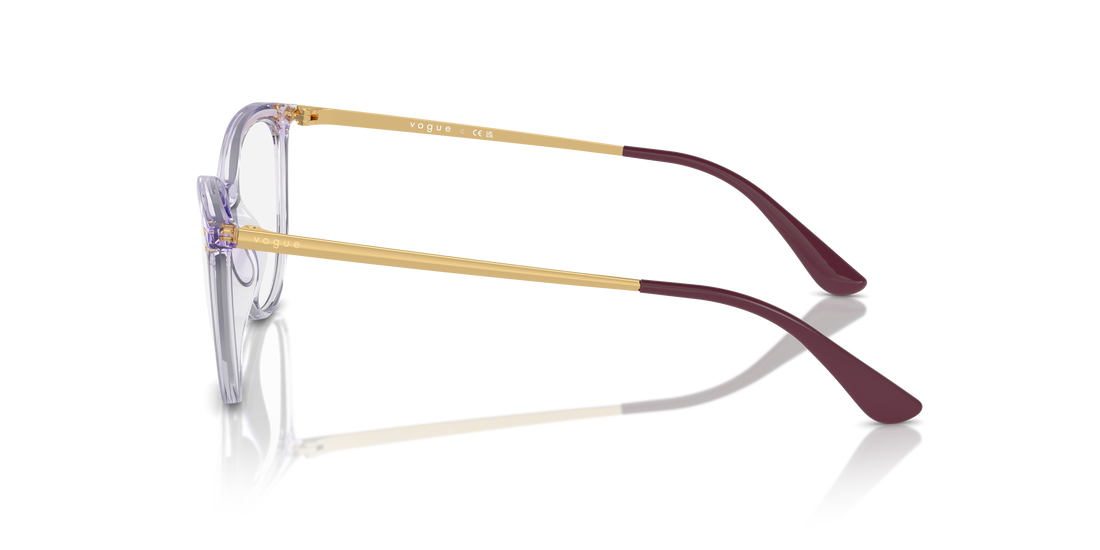 Óculos graduados vogue eyewear vo5276 2745 morado cat eye femenina tamanho 51mm - Vista de detalhe