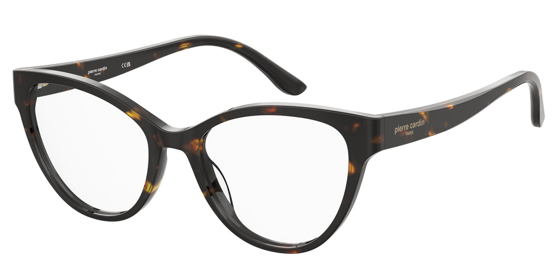 Prescription glasses pierre cardin p.c. 8533 086 havana cat eye femenino size 52mm - Main view