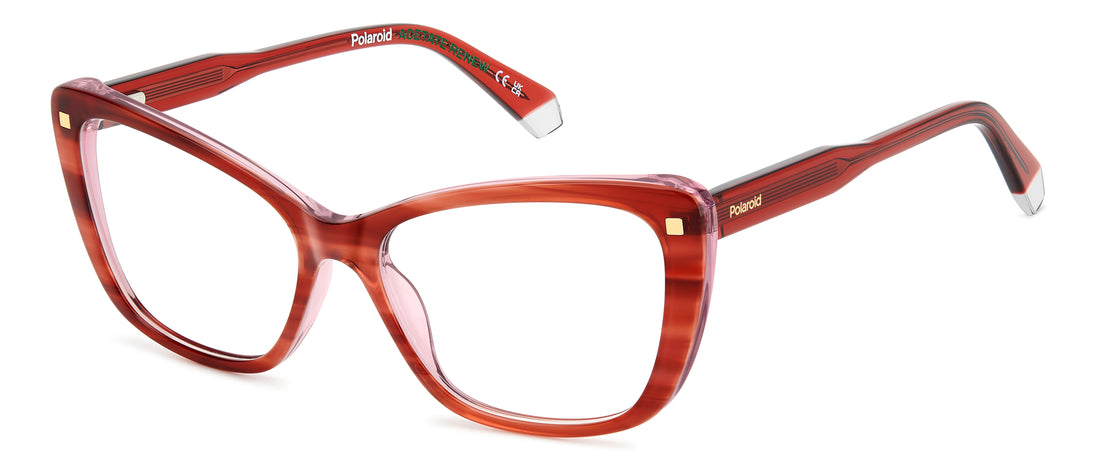 Occhiali da vista polaroid pld d542 8rr rojo rectangular femenino taglia 56mm - Vista principale