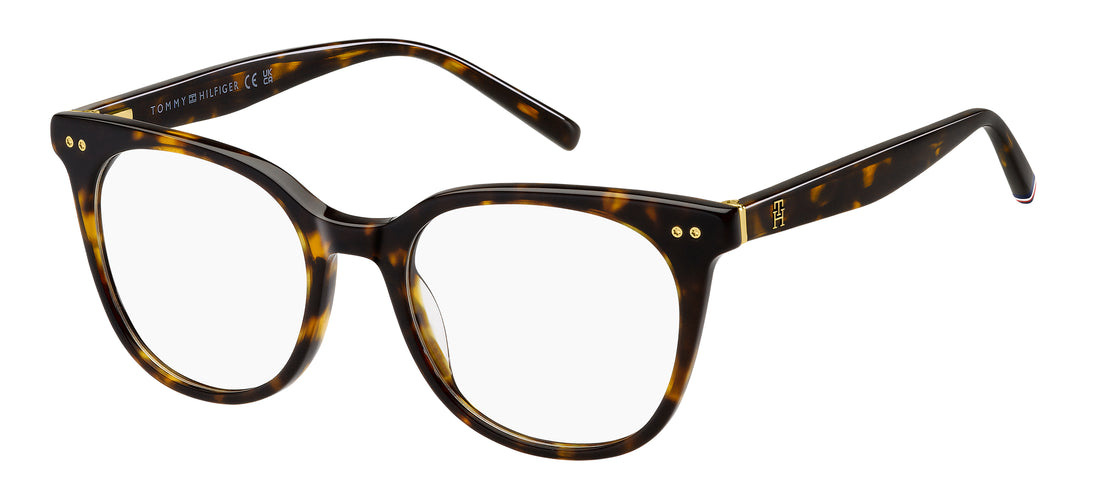 Brillen tommy hilfiger th 2160 086 havana rectangular femenino größe 50mm - Hauptansicht