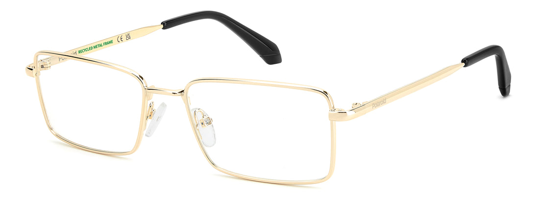 Gafas graduadas polaroid pld d595 j5g dorado rectangular masculino talla 55mm - Vista principal