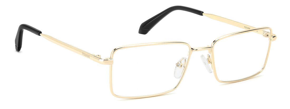 Gafas graduadas polaroid pld d595 j5g dorado rectangular masculino talla 55mm - Vista de detalle