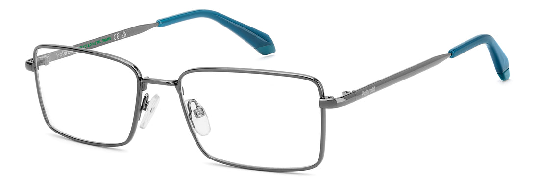 Gafas graduadas polaroid pld d595 kj1 plateado rectangular masculino talla 55mm - Vista principal