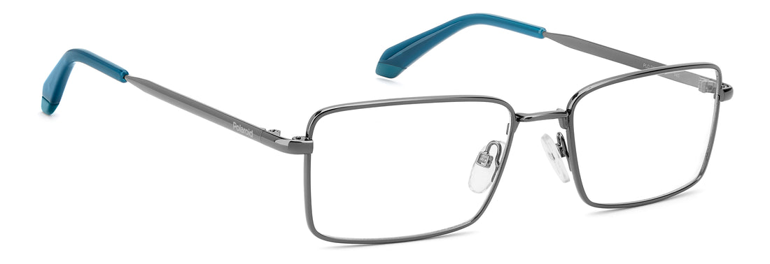 Gafas graduadas polaroid pld d595 kj1 plateado rectangular masculino talla 55mm - Vista de detalle