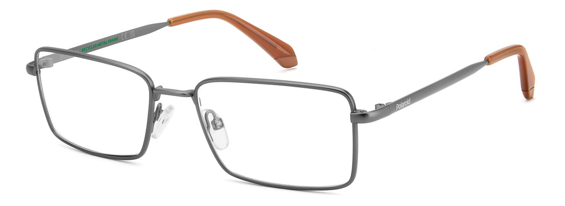 Gafas graduadas polaroid pld d595 r80 plateado rectangular masculino talla 55mm - Vista principal