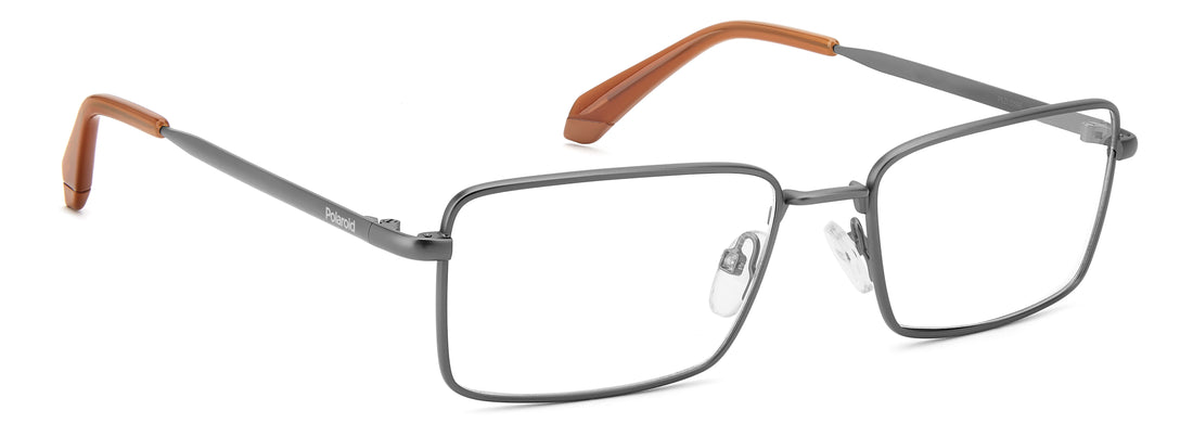 Gafas graduadas polaroid pld d595 r80 plateado rectangular masculino talla 55mm - Vista de detalle
