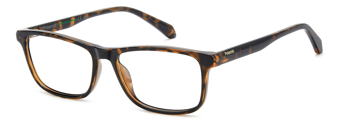 Gafas graduadas polaroid pld d598 086 havana rectangular masculino talla 55mm - Vista principal